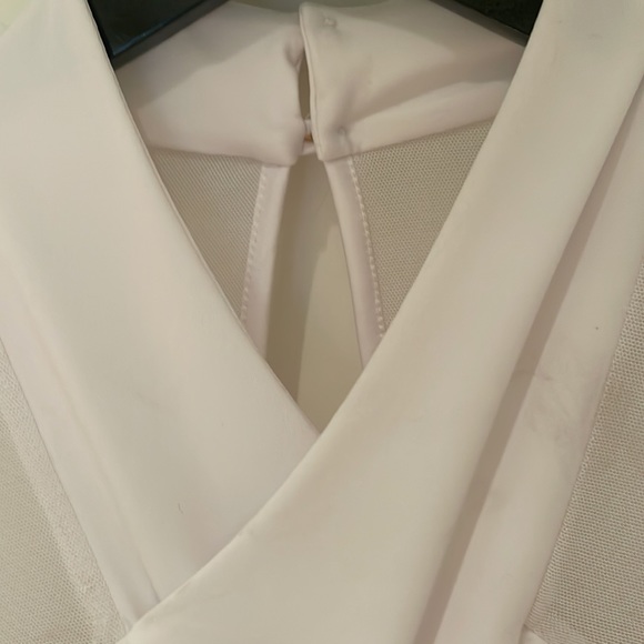 White party wedding vegas sheer mesh long sleeve dress with keyhole large by j - Picture 3 of 8